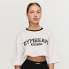 GymBeam Dámske tričko Oversized Varsity White