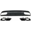 KITT Rear Bumper Diffuser suitable for Mercedes C-Class W205 S205 (2014-2020) C63 Design with Exhaust Muffler Tips Only for Sport Package
