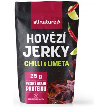 Allnature BEEF Chilli a Limeta jerky sušené hovädzie mäso s chilli a limetkou 25 g