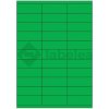 Labelea Samolepiace etikety 70x25,4 mm farebné papierové, na hárku A4, pre laserovú a atramentovú tlač, Farba etikiet Zelená, Počet hárkov v balení 100 EPY070025PG033S