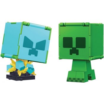 Mattel Minecraft Flippin Figure Creeper + Charged Creeper