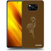 Picasee silikónový čierny obal pre Xiaomi Poco X3 - Brown flowers