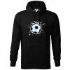 Futbalová lopta v triku - Mikina pánska Cape s kapucňou - XL ( Čierna )