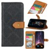 Peňaženkové kožené puzdro Floral na Xiaomi Redmi Note 10/10S - Čierna