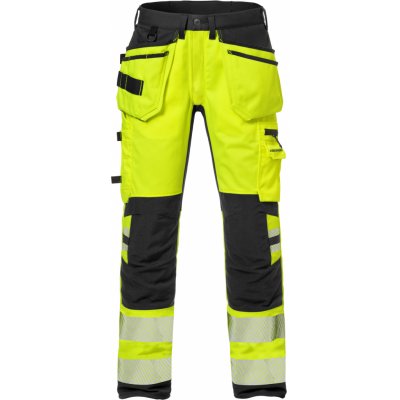 Fristads Výstražné dámske pracovné strečové nohavice 2710 PLU Výstražná žltá Čierna