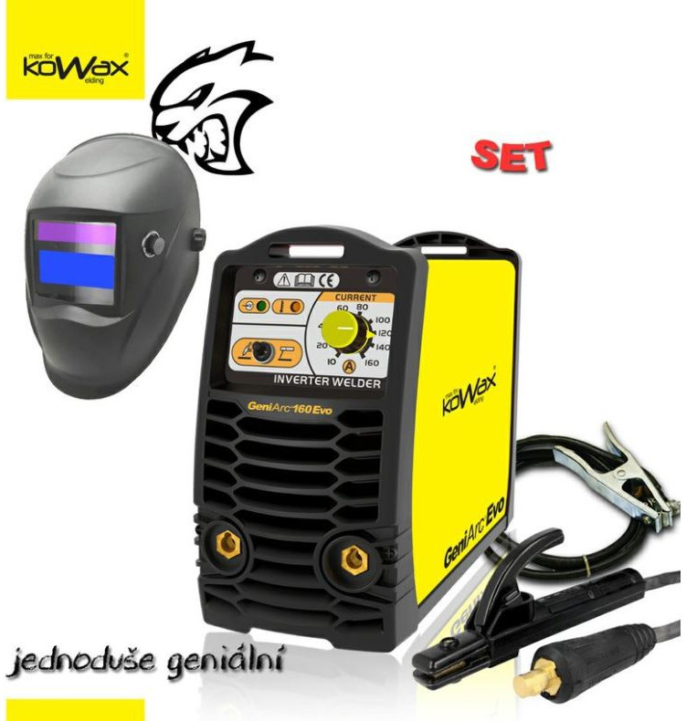 KOWAX GeniArc 160 EVO MMA/TIG SET I 3m Káble + Kukla