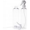 Plastová fľaša, priehľadná oblá, biely pákový rozprašovač, 500 ml