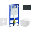 Geberit Duofix - Set predstenovej inštalácie, kompaktného klozetu Gaia a dosky softclose, tlačidlo Sigma30, čierna lesk/čierna mat SANI11CA5120