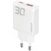 Dudao A30EU GaN sieťová nabíjačka USB / USB-C 30W, biela