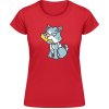 Akciové Dámske Tričko SoftStyle Gildan Pes Zeus 2 Červená Dámske