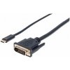 Manhattan kábel USB-C na DVI, 2 m, čierny