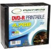 Esperanza 1303 DVD-R balené v slim obaloch, 10ks, 4,7GB 16x pre atramentovú potlač