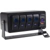 Panel so 4x kolískovými prepínačmi, voltmeter + USB/USB-C zásuvka, 12/24 V