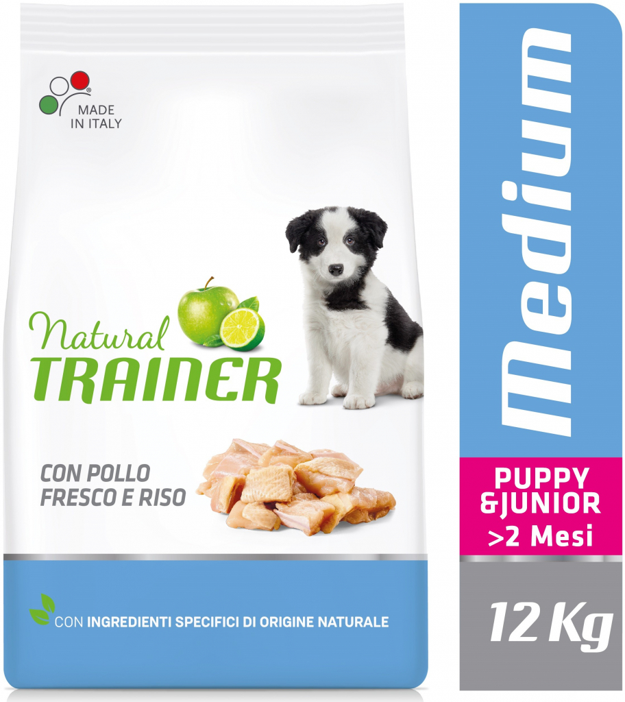 Natural Trainer Medium Puppy & Junior čerstvé kura 12 kg