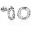VIPgold Dámske náušnice Circle so zirkónmi v bielom zlate, 14K
