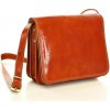 MARCO MAZZINI Klasická kožená crossbody kabelka | camel L178b
