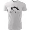 Kôň - hlava celá - Pánske tričko Fantasy športové - L ( Biela )