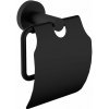 Sapho X-ROUND BLACK držiak toaletného papiera, s krytom, čierna mat XR732B