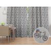 Biante Dekoračný záves PML-097 Levandule a bicykle na sivom režnom 145x220 cm