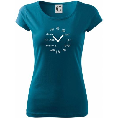 Matematické hodiny Pure dámske tričko Petrolejová