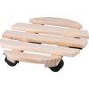 Podstavec Strend Pro, 30x7 cm, pod kvetináč, na kolieskach, posuvný, stojan, max. 50 kg, drevo, okrú