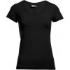 Promodoro Tričko 3086 Slim Fit s výstřihem do V, krátký rukáv, dámské COT40308600200-black Černá XS