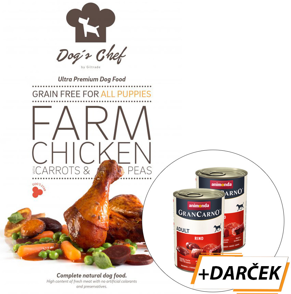 Dog\'s Chef Farm Chicken with Carrots & Peas Puppy 12 kg