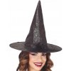ČARODEJNÍCKY KLOBÚK S KVETOM ČIERNY 38 CM HALLOWEEN ČARODEJNICA