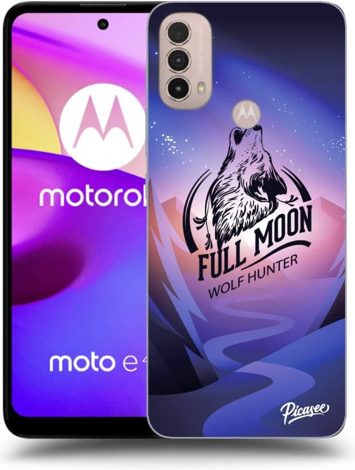 Púzdro Picasee silikónové Motorola Moto E40 - Wolf čierne