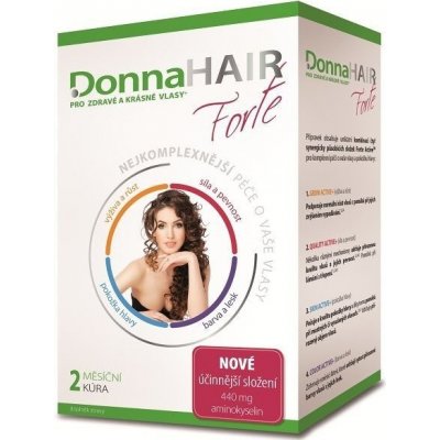 DONNA HAIR Vitamíny na vlasy Forte 60 kapsúl - 2 mesačná kúra pre výživu a rast vlasov