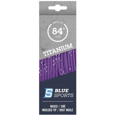 BLUE-SPORTS Hokejové šnúrky Blue Sports Titanium voskované Farba: fialová, Dĺžka: 243 cm / 96"