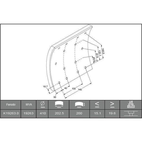 Brzdová doštička Brzdové obloženie Iveco Eurotech 190E34 2991900