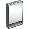 Geberit ONE - Zrkadlová skrinka s LED osvetlením, 600x900x150 mm, pánty vpravo, s nikou, vstavaná, matná čierna 505.821.00.7