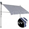 vidaXL Ručne zaťahovacia markíza s LED 250 cm, modro biela