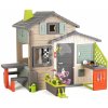 Domček Priateľov ekologický s kvetináčom pri kuchynke v prírodných farbách Friends House Evo Playhouse Green Smoby rozšíriteľný