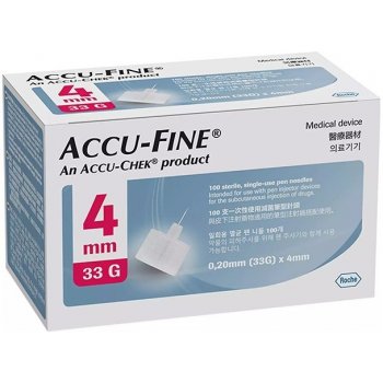 Accu - Fine ihly do inzulínového pera 33 G x 4 mm 100 ks
