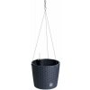 Prosperplast RATO ROUND W Závesný kvetináč + zavlažovcí systém 25,6x21,9cm antracit RTW260