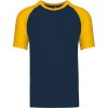 Kariban Tričko K330 baseballové, krátký rukáv COT20K33067801-navy/yellow S Navy/žlutá
