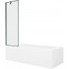 MEXEN/S - Vega obdĺžniková vaňa 160 x 70 cm s panelom + vaňová zástena 60, čierna vzor 550116070X9506007070