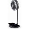 Gembird stolná LED lampa s 10W bezdrôtovou nabíjačkou a ventilátorom, 3v1, čierna TA-WPC10-LEDFAN-01