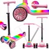 Trojkolesová balančná kolobežka, skladacia, nastaviteľná, LED platforma so 7 farbami