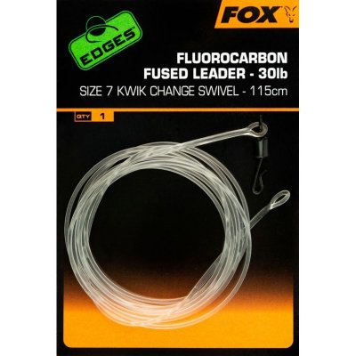 Fox Fluorocarbon Fused leader 30lb - size 7 kwik change swivel 115cm