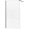 MEXEN/S - KIOTO Sprchová zástena WALK-IN 70x200 cm 8 mm, čierna, biely vzor 800-070-101-70-85