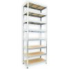Kovový regál do domácnosti Biedrax 45 x 90 x 210 cm, pozinkovaný - 8 políc MDF, 275kg