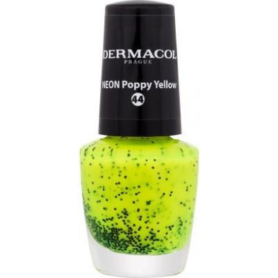 Dermacol Neon neónový lak na nechty s čiernymi bodkami 5 ml 44 poppy yellow