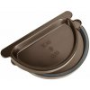 Čelo žľabové polkruhové s gumou KJG pozink - farebný - RAL 8028 Testa di Moro - 333 mm (šírka žľabu 153 mm)