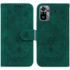 Peňaženkové kožené puzdro Butterfly Rose na Xiaomi Redmi Note 10/10S - Zelená