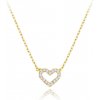MINET JMG0283WGN42 - Zlatý náhrdelník srdce s bielym zirkónom Au 585/1000 1,65g