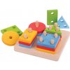 Bigjigs Toys Bigjigs Baby Nasadzovanie farebných tvarov na tyče