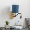 | Brilagi - LED Nástenná lampa NUBILA WOOD 1xE27/25W/230V+ LED/3W dub/tmavomodrá | BG1564+BG1575